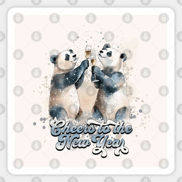 New Year Pandas Magnet by HolidayBug